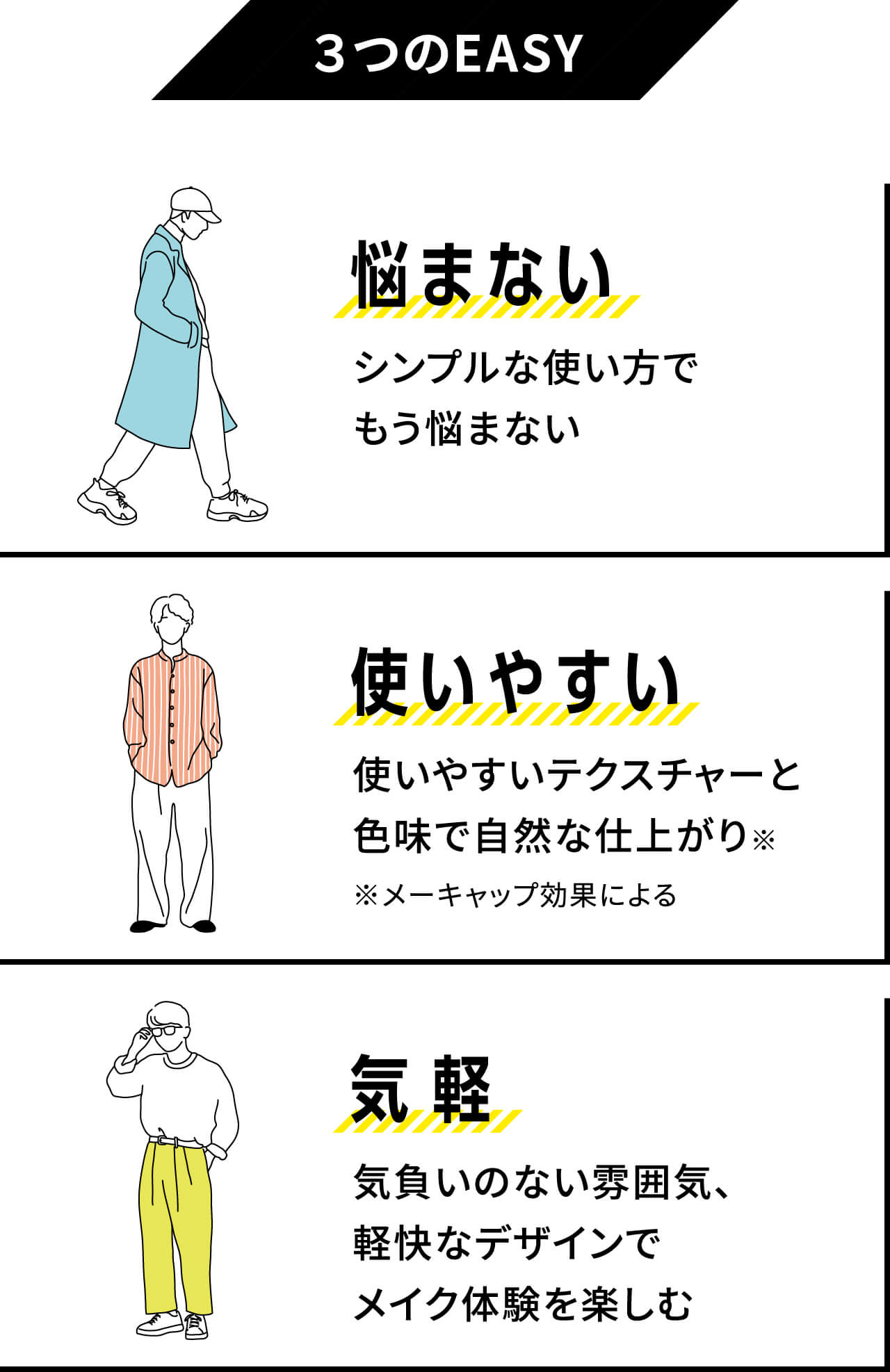 3つのEASY 悩まない 使いやすい 気軽