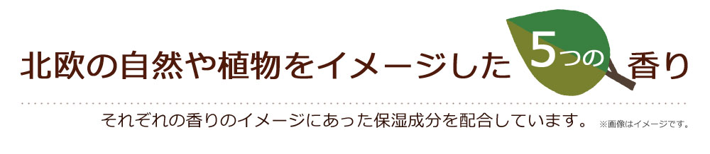 それぞれの香りのイメージにあった保湿成分を配合しています。
    