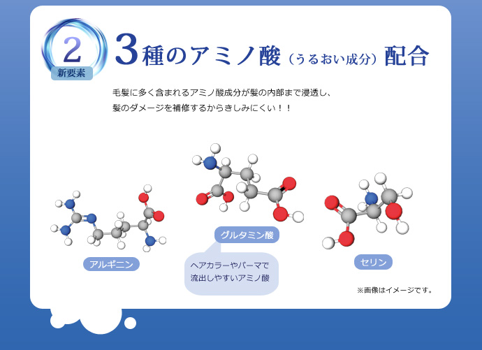 3種のアミノ酸（うるおい成分）配合