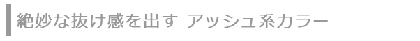 絶妙な抜け感を出す　アッシュ系カラー