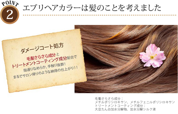 ポイント２：エブリヘアカラーは髪のことを考えました