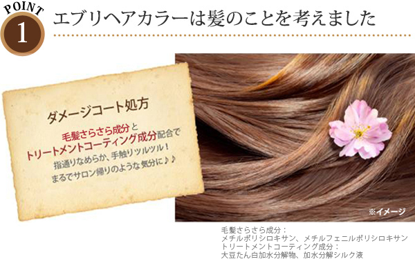 ポイント1：エブリヘアカラーは髪のことを考えました