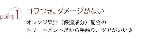 ポイント１：ゴワつき、ダメージがない